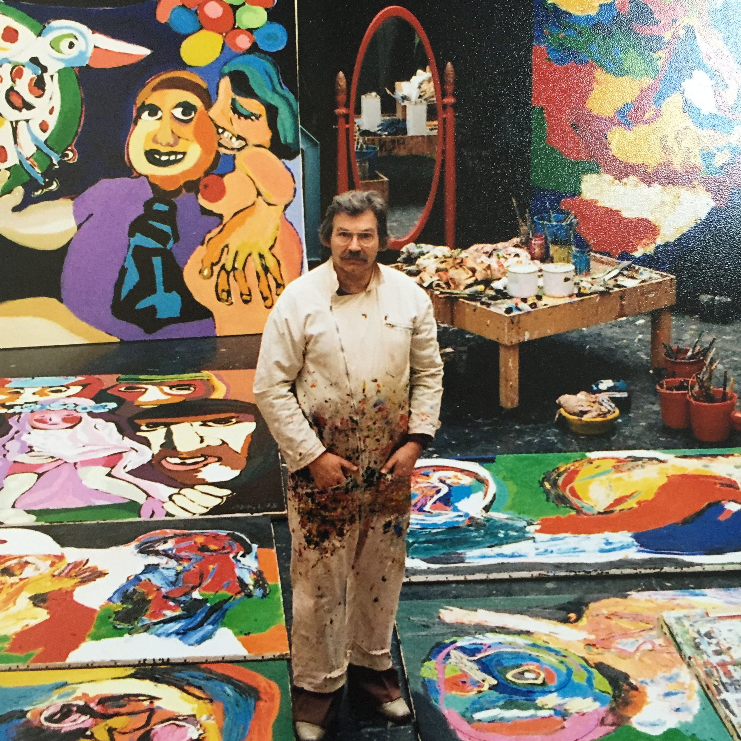 Cobra artist Karel Appel in his studio