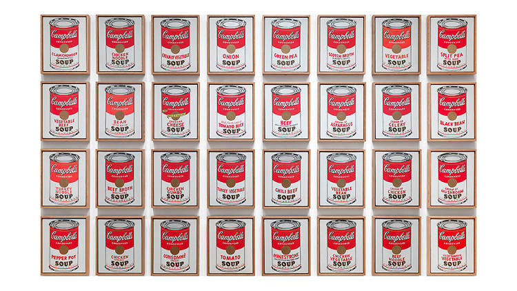 Pop-Art-Beispiel: Andy Warhol, Campbells Suppendosen, 1962, The Museum of Modern Art