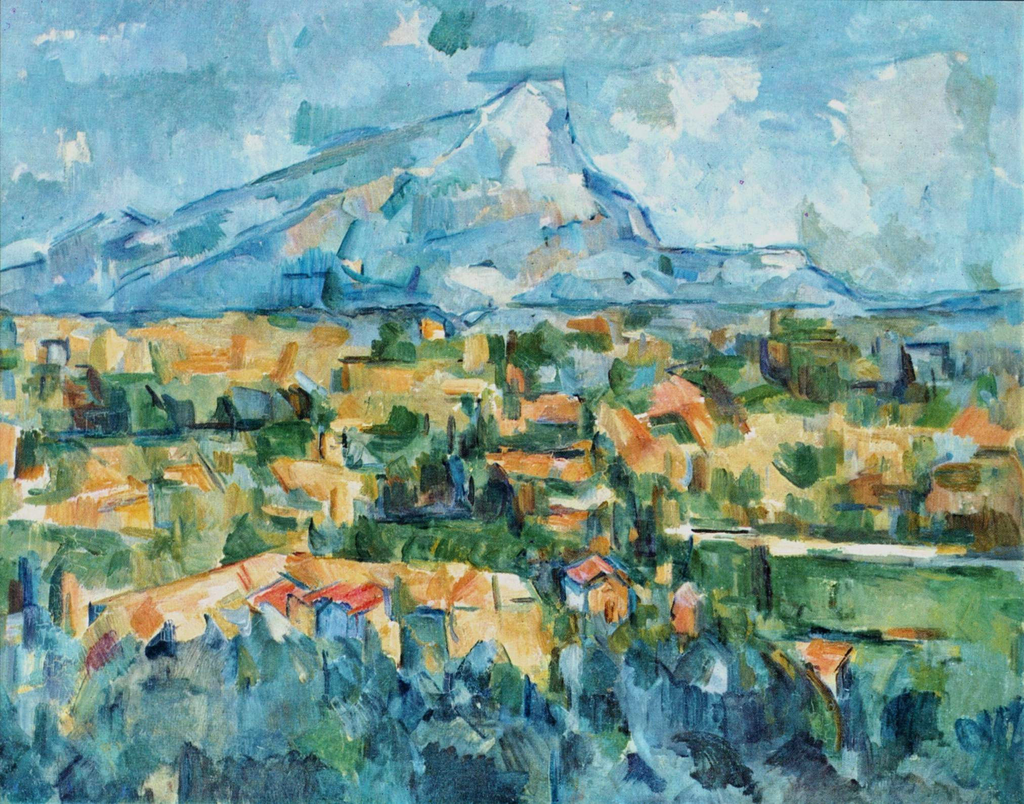 Abstraktes Gemälde von Paul Cezanne aus dem Jahr 1904, Montagne Sainte-Victoire