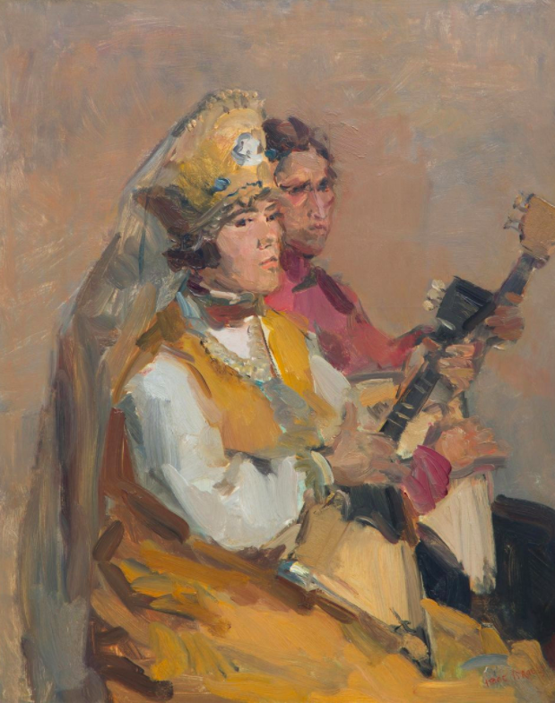 Gemälde des niederländischen Impressionisten Isaac Israels, The Balalaikaka Players, 1890-1910, erhältlich bei Gallerease