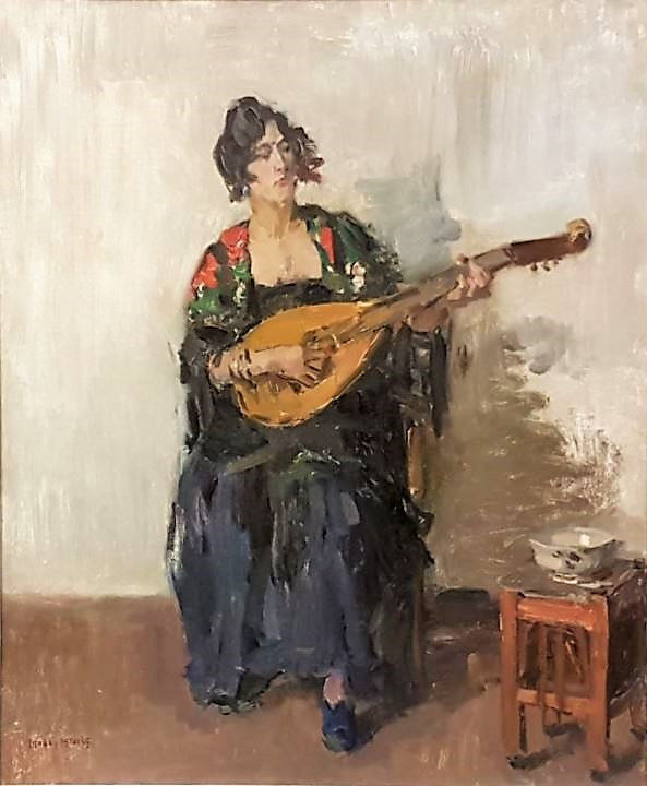 De Luitspeelster by Isaac Israels 1916