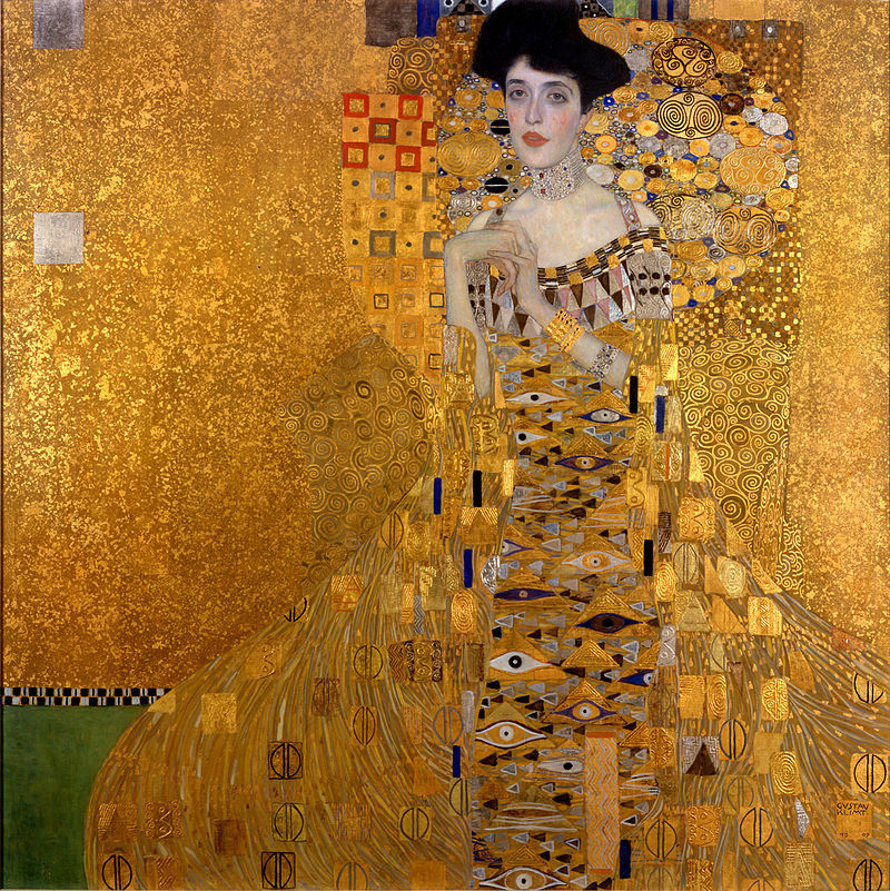 Art Nouveau/ Jugendstil Beispiel; Porträt von Adele Bloch-Bauer I, auch genannt „Die Dame in Gold“ oder „Die Frau in Gold“ von Gustav Klimmt, 1907