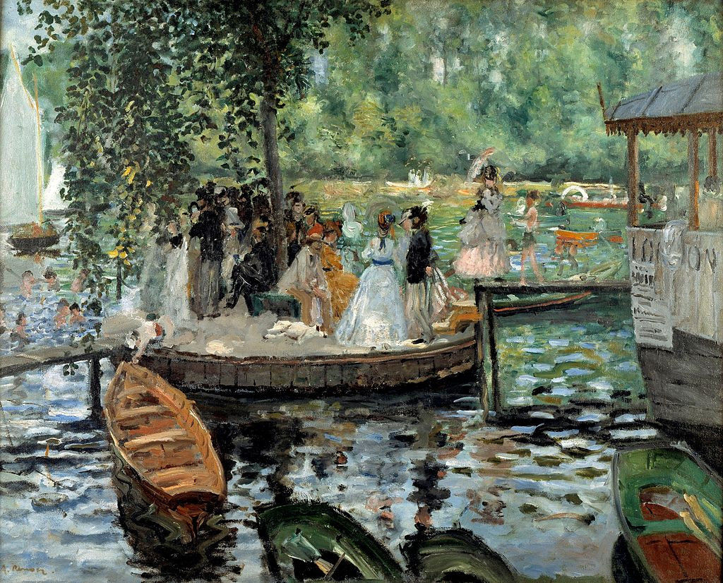 Impressionistisches Gemälde von Pierre-Auguste Renoir, La Grenouillere, 1869