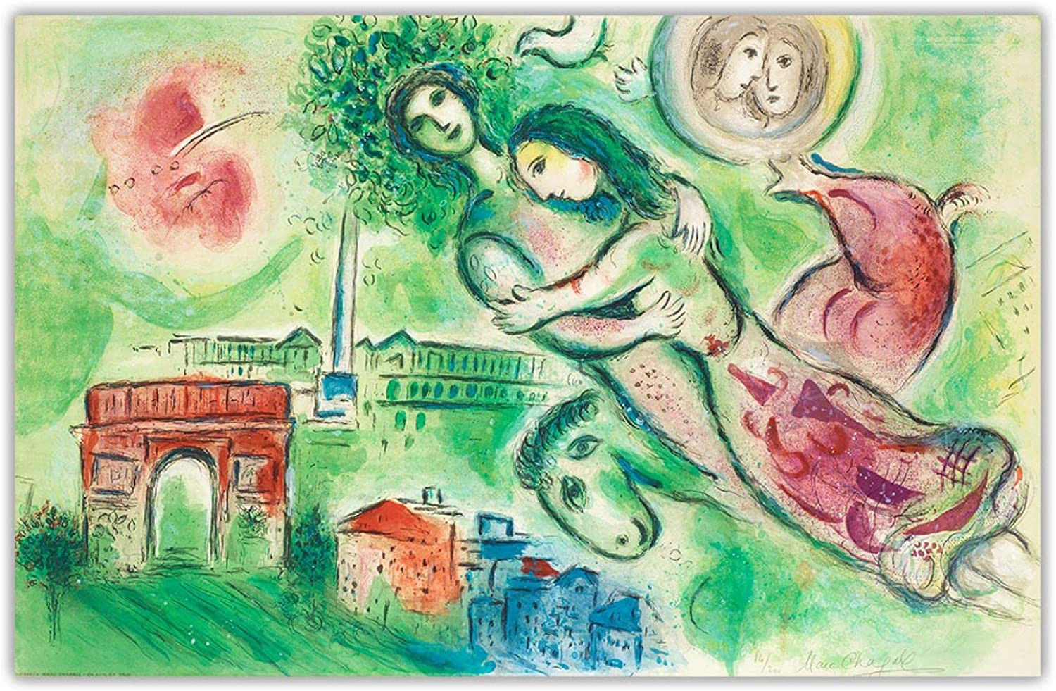 Lithograph by Marc Chagall, La flûte enchantée (The Magic Flute), 1967