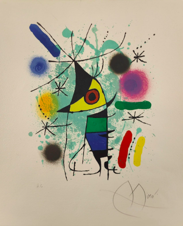 Beispiel einer signierten Hors Commerce (HC) Lithographie von Joan Miró