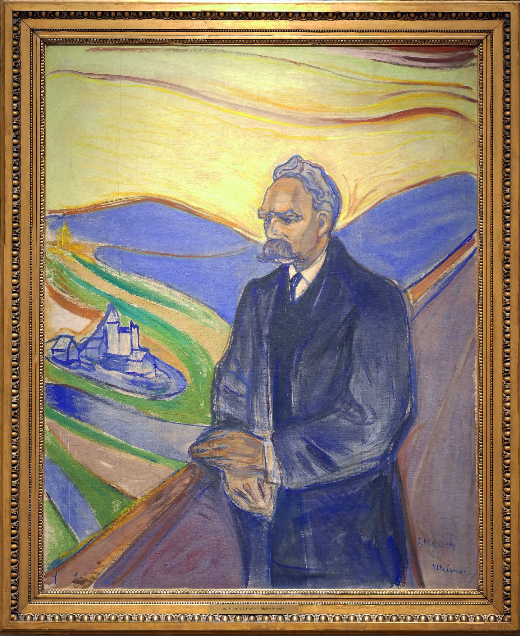 Porträt von Friedrich Nietzsche, gemalt von Edvard Munch im Jahr 1906, dieser bekannte expressionistische Maler war vor allem für sein berühmtes Gemälde „Der Schrei“ bekannt.